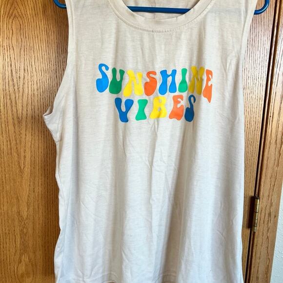 SUNSHINE VIBES, sleeveless, tank top, women's size 2XL - Picture 2 of 5
